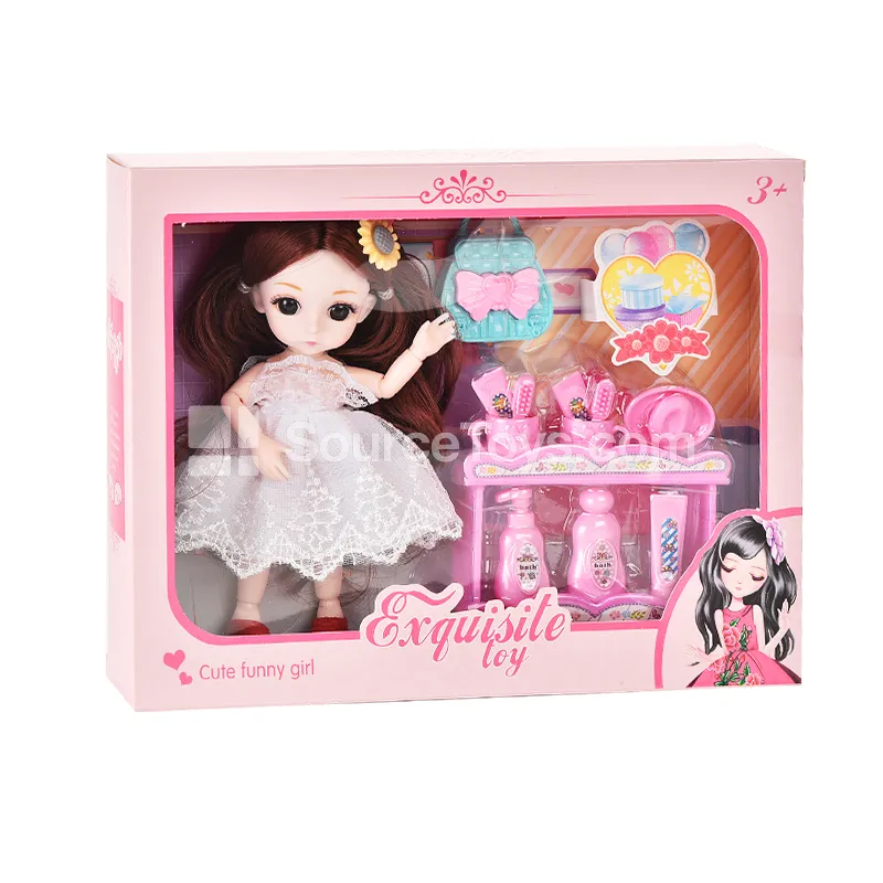 6-Inch 13-Joint Articulated Doll Bathroom Playset