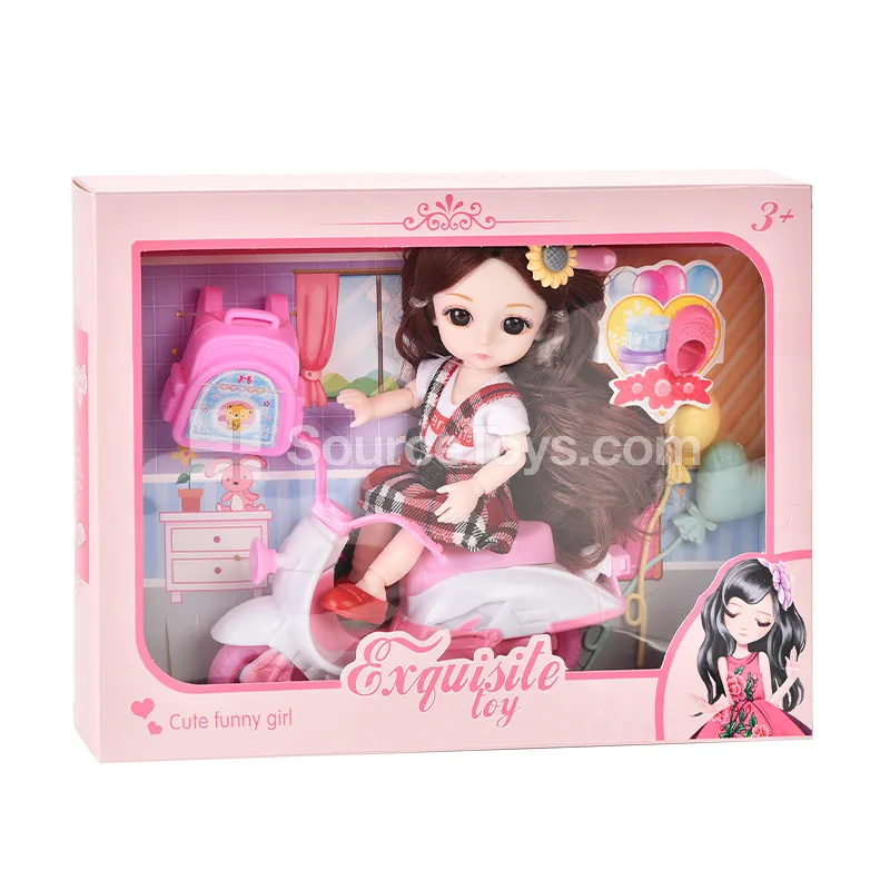 6 inch 16 cm 13-Jointed Fashion Doll with Motorcycle Set