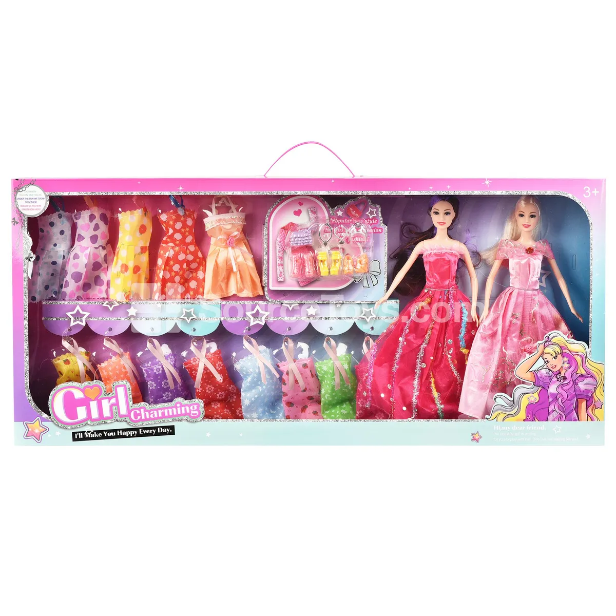 11.5-inch Solid-body Fashion Doll Set with 13 Outfits and Accessories