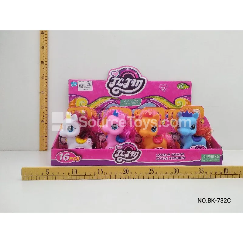 Crown Unicorn Pony Set (16 pcs, 4 assorted colors)