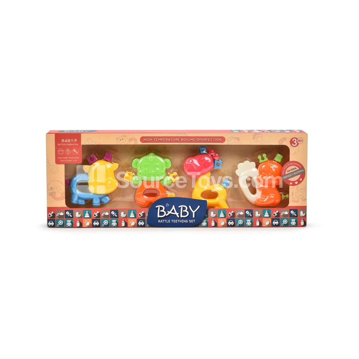 Newborn Rattle Teether Toy Set with Animal Shapes Newborn Rattle Teether Toy Set with Animal Shapes
