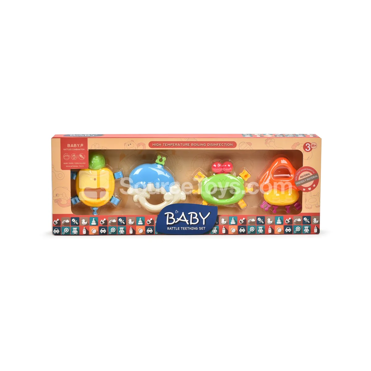Cartoon Sea Animal Rattle Teether Gift Set