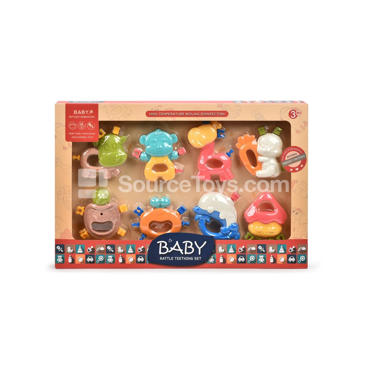 Newborn Rattle Teether Toy – Cartoon Animal Shape
