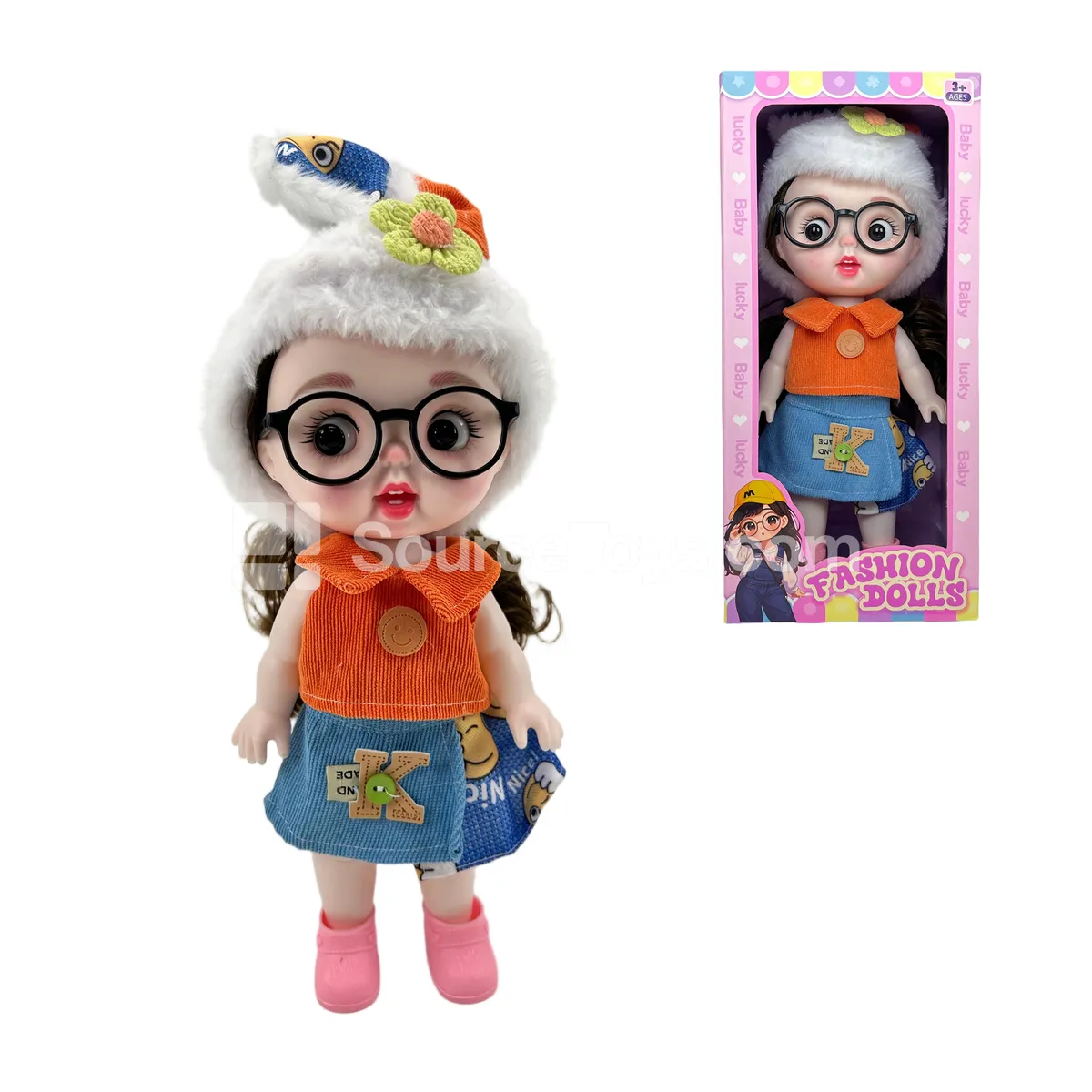 12" Articulated Doll Set with Expressions 12