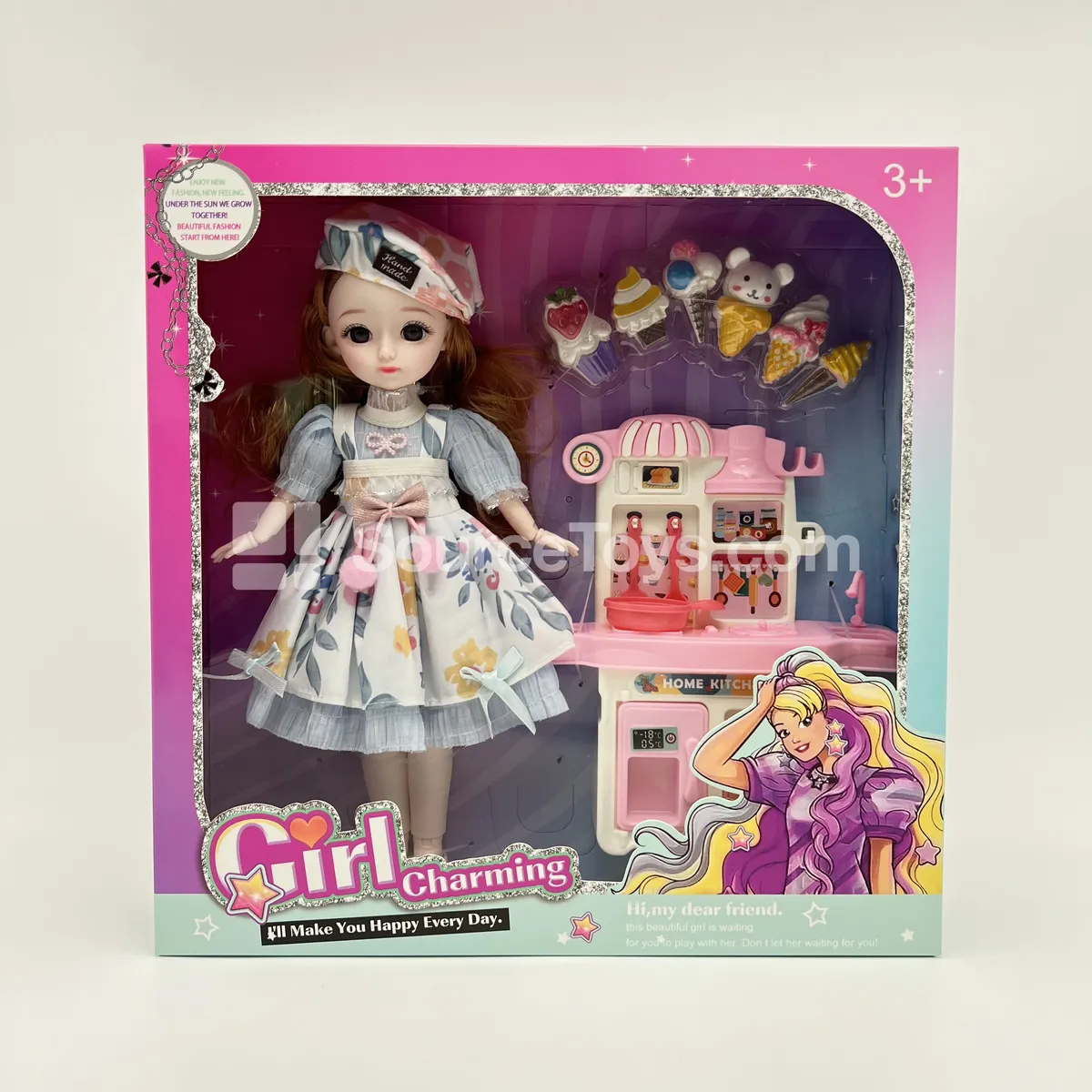 12-inch 22-Jointed Fashion Doll with Kitchen Playset - Pretend Play Toy for Girls 12-inch 22-Jointed Fashion Doll with Kitchen Playset - Pretend Play Toy for Girls