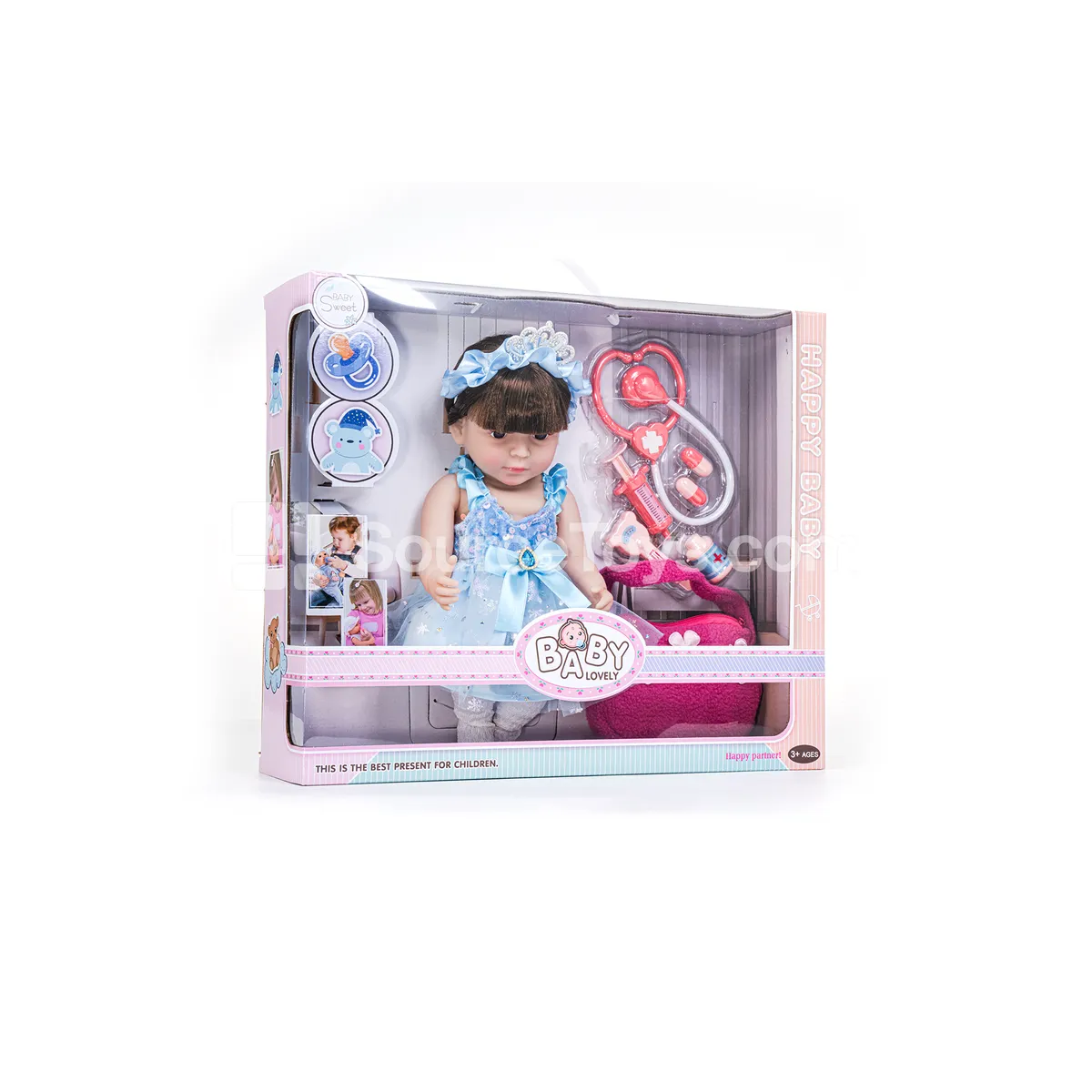 12-inch 33 cm Reborn Baby Doll Vinyl Figure with Accessories & Handbag