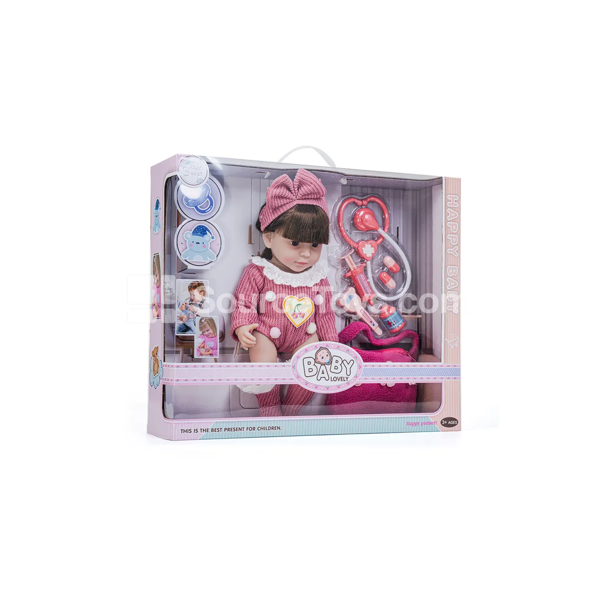 12-inch 33cm Reborn Baby Doll Vinyl Figure with Accessories Handbag