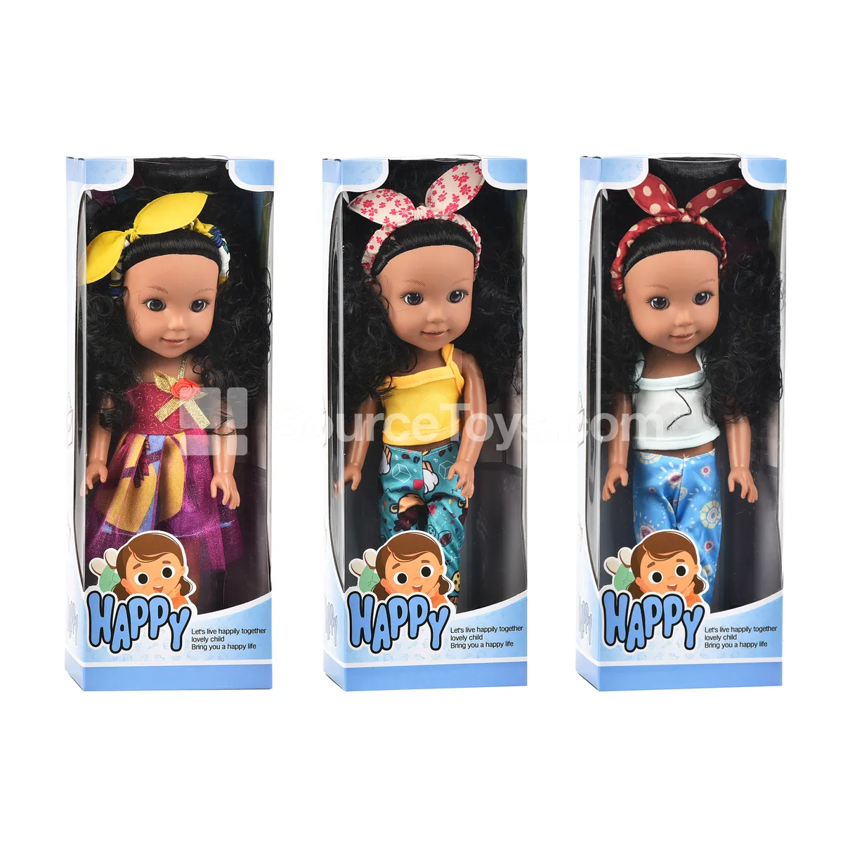 14-inch Vinyl Black Girl Doll with IC, 3 Assorted Styles