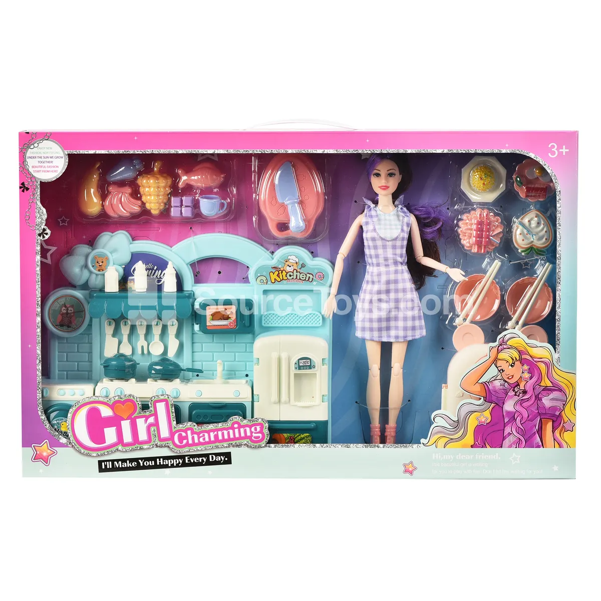 11.5 Inch 11-Jointed Fashion Doll Kitchen Set