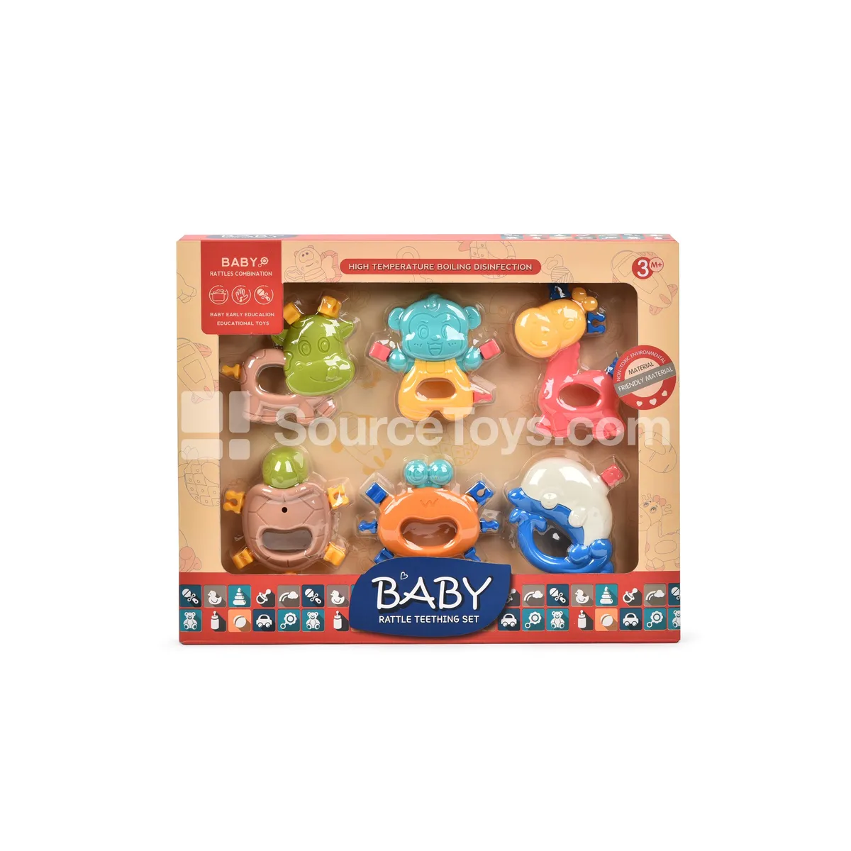 Cartoon Animal Rattle Teether Gift Set Cartoon Animal Rattle Teether Gift Set