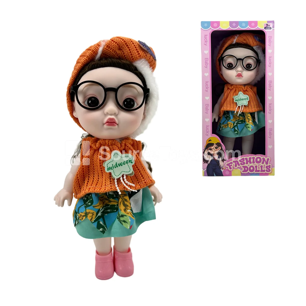 12-Inch Fashion Doll Set with Movable Joints for Pretend Play