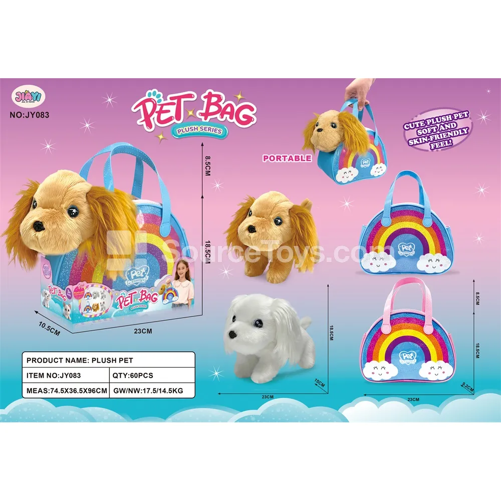 Plush Dog Rainbow Leather Handbag Plush Dog Rainbow Leather Handbag