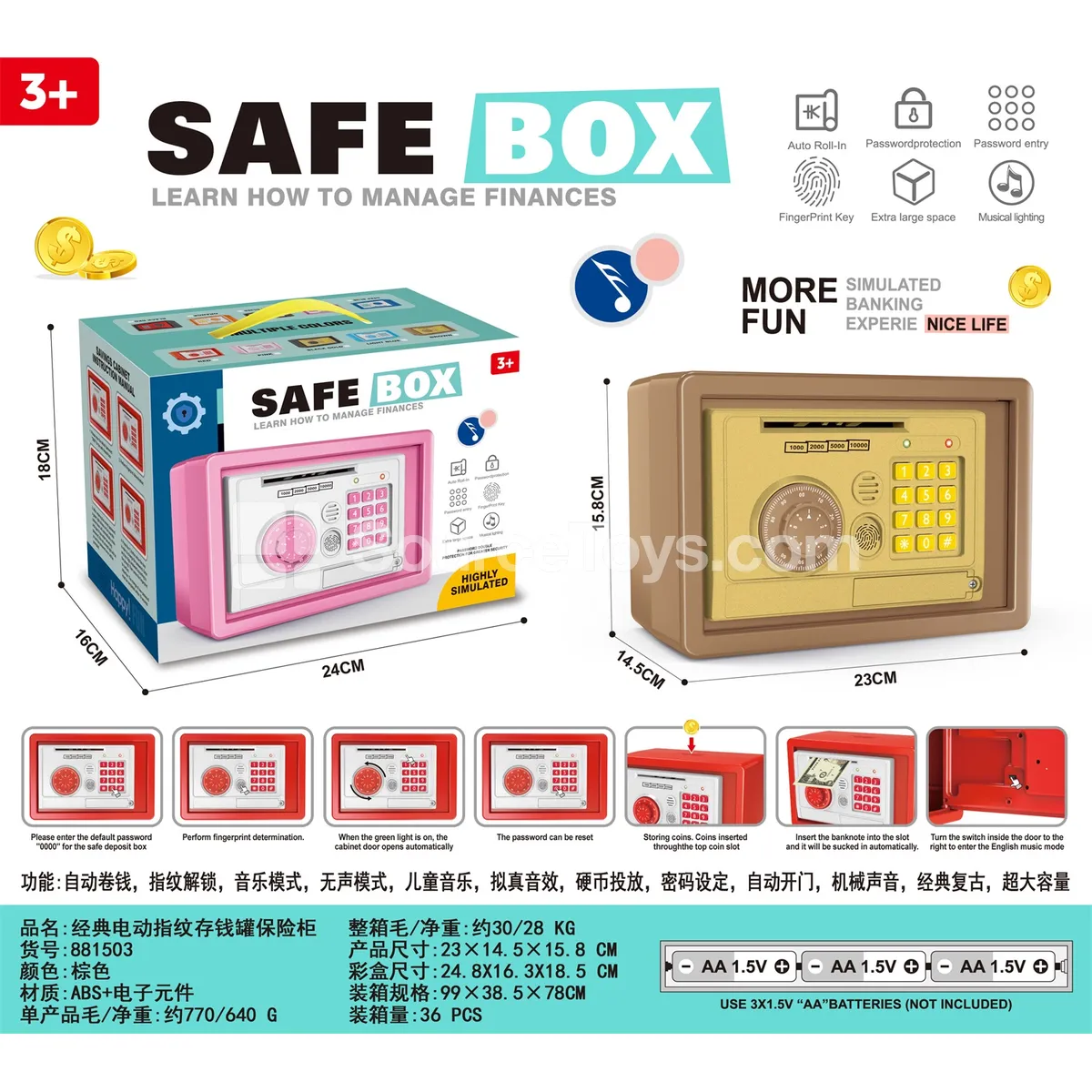 Electric Fingerprint Money Safe