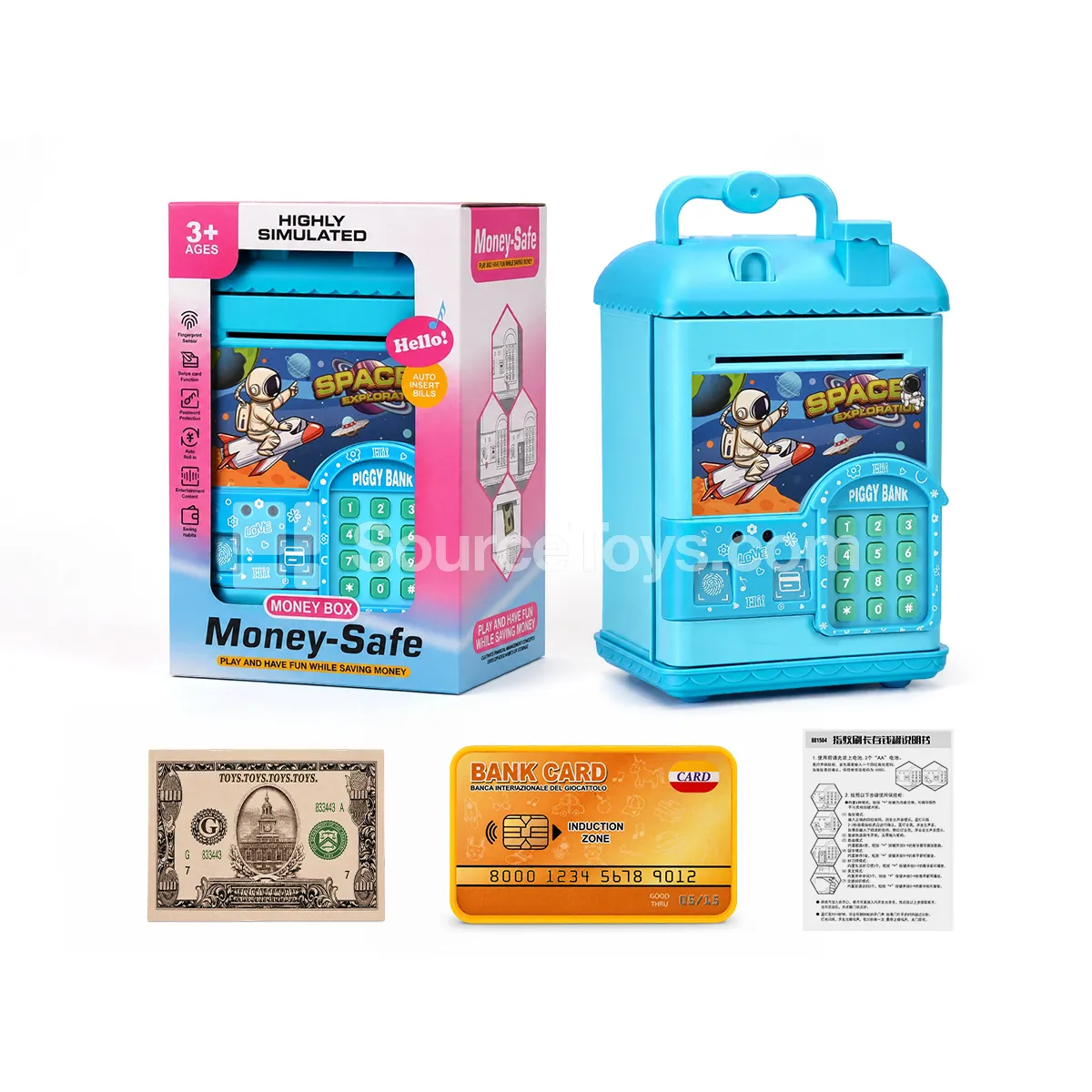 House-shaped Simulated Card-Swipe Fingerprint Money Bank