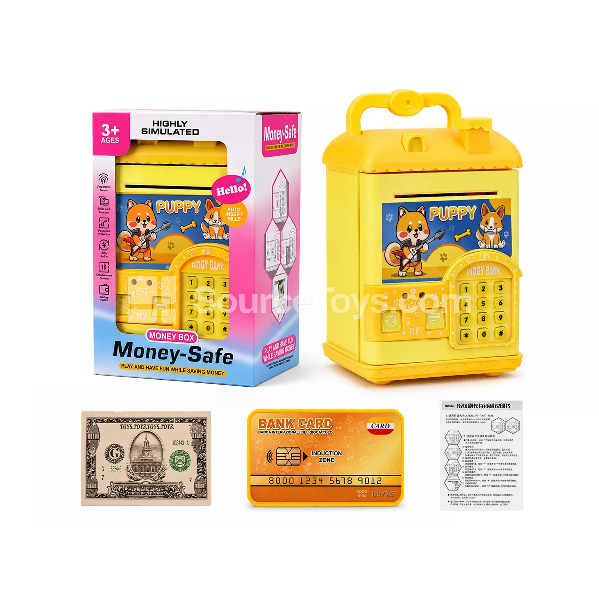 House-Shaped Simulated Swipe & Fingerprint Piggy Bank