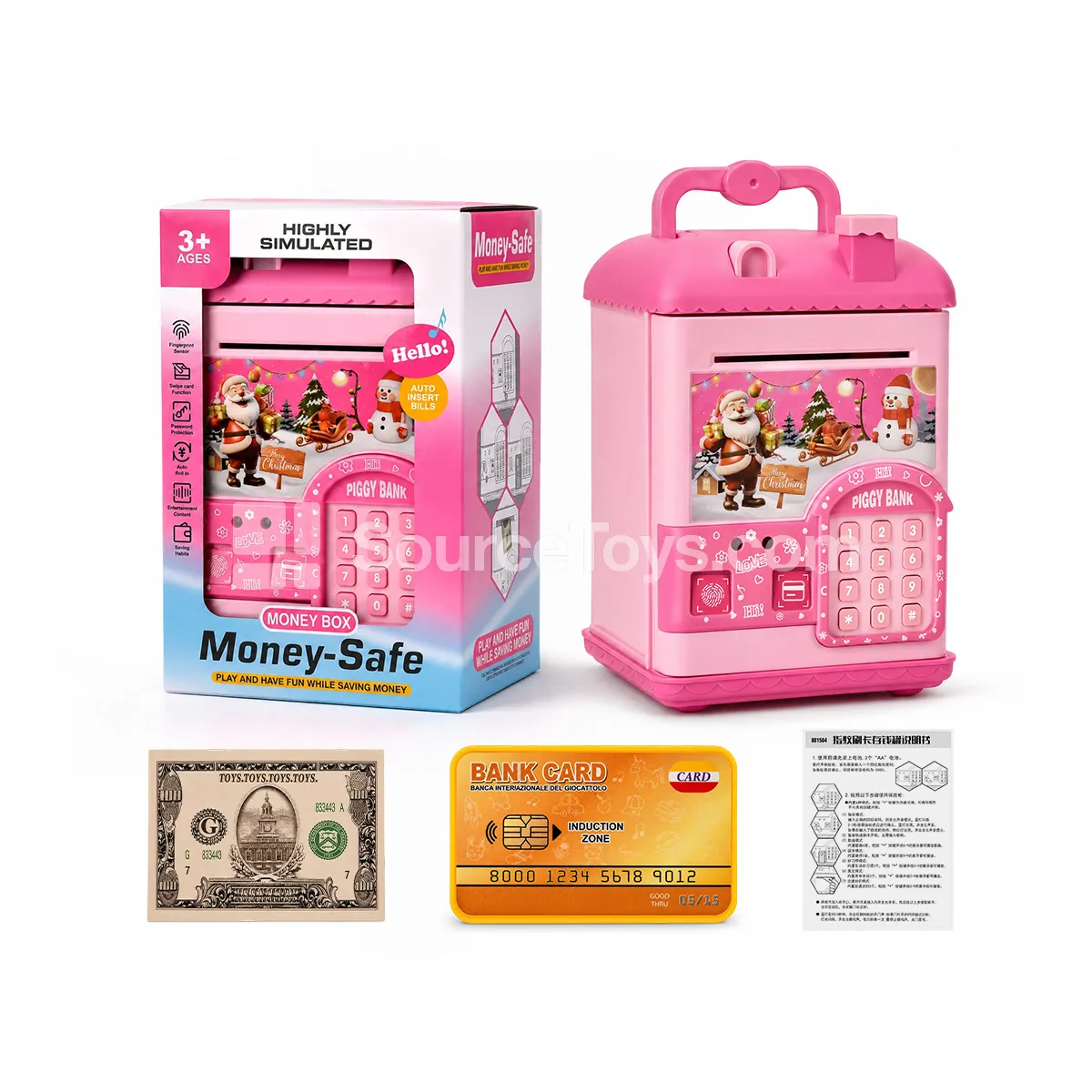 House-Shaped Simulated Card Swipe & Fingerprint Piggy Bank