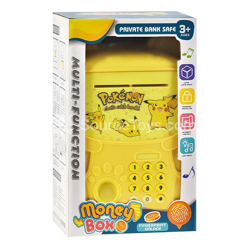 Pikachu Fingerprint Electric Coin Bank Safe