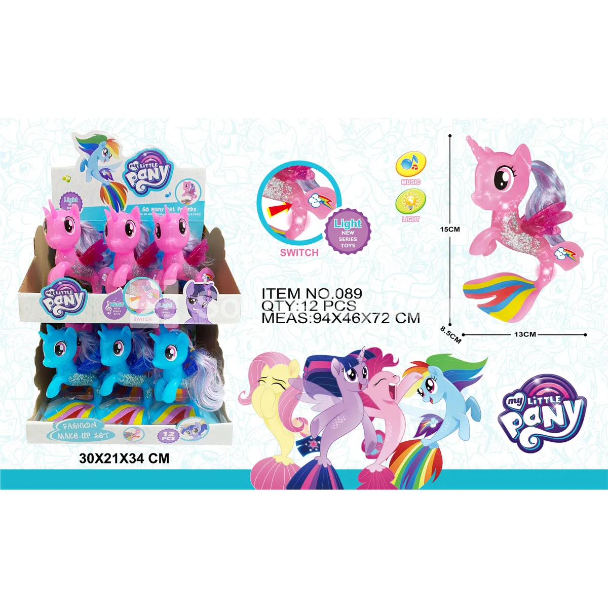 Double-Layer Display Box with Light & Music My Little Pony Mermaid (12 pcs/box) Double-Layer Display Box with Light & Music My Little Pony Mermaid (12 pcs/box)
