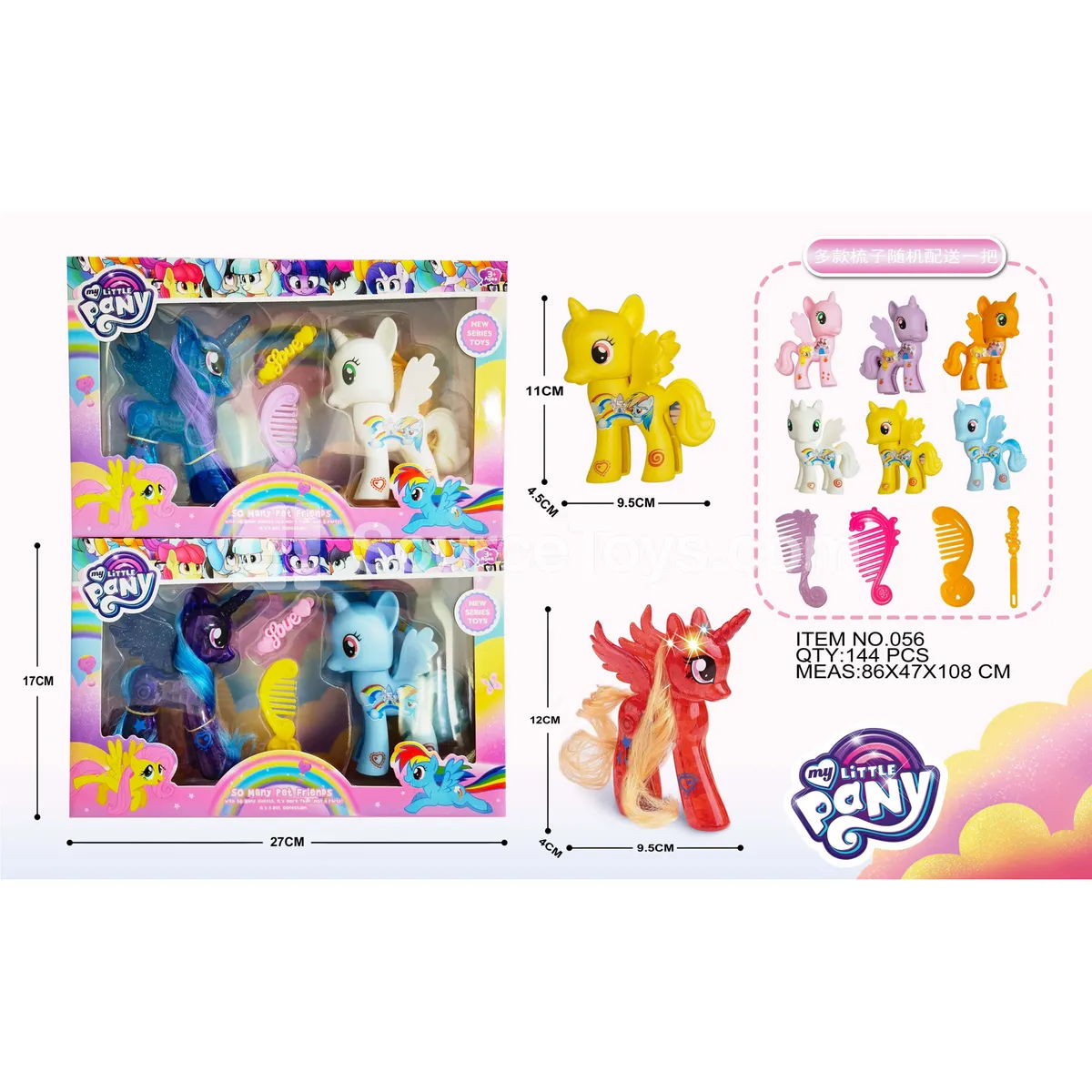My Little Pony Light-up Set with Comb and Hair Clip