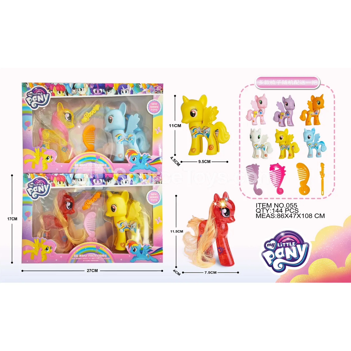 My Little Pony 2 Vinyl Figures with Comb, Hair Clips & Lights My Little Pony 2 Vinyl Figures with Comb, Hair Clips & Lights