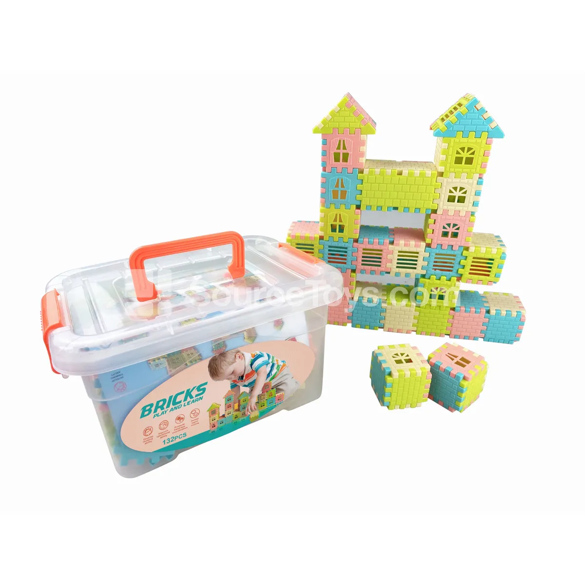 132-Piece Building Blocks Set with Storage Box 132-Piece Building Blocks Set with Storage Box