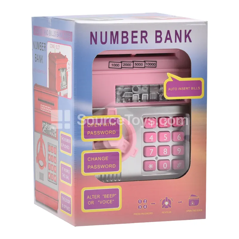 ABS Classic Electric Piggy Bank (Pink) with Protective Film