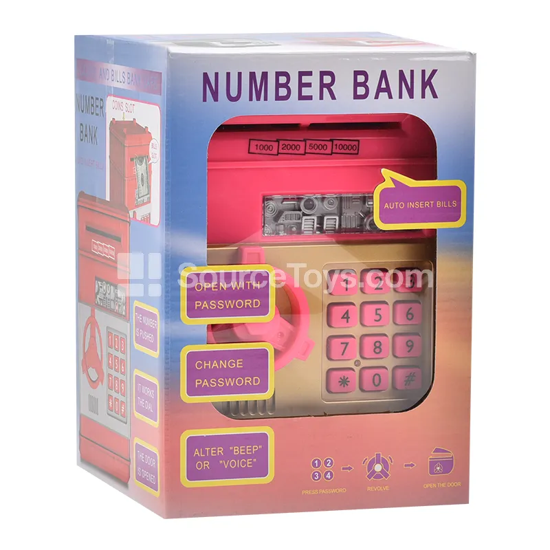 ABS Classic Electric Money Bank (Rose Red) with Protective Film