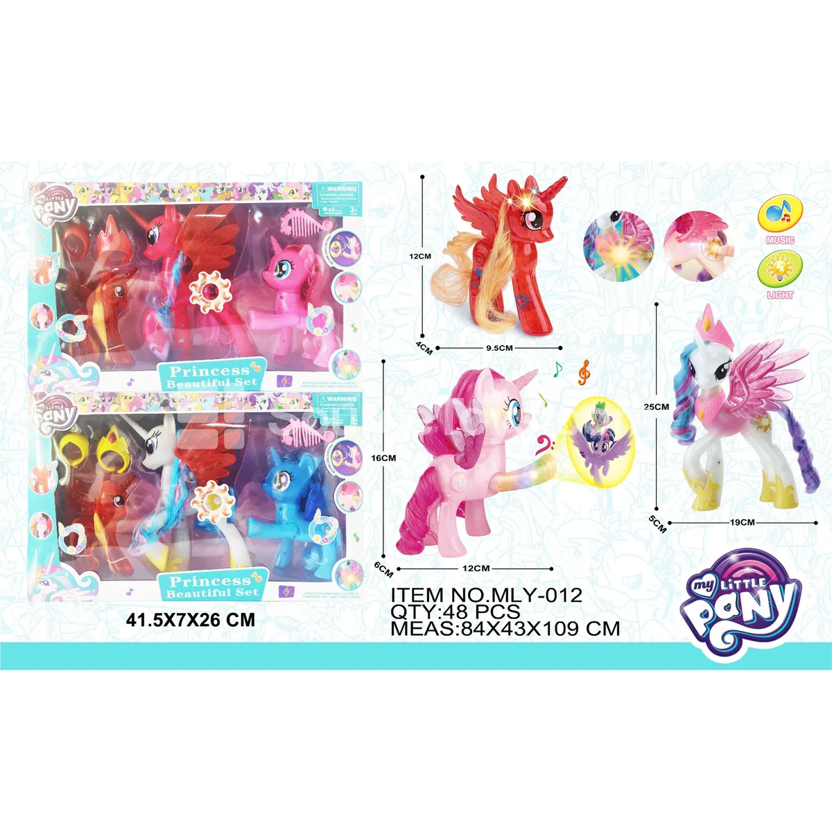 My Little Pony Projection Light & Music Set (3 Styles)