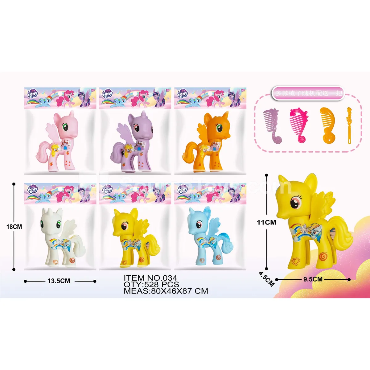 Fashion Pony Doll with Comb & Hair Clip