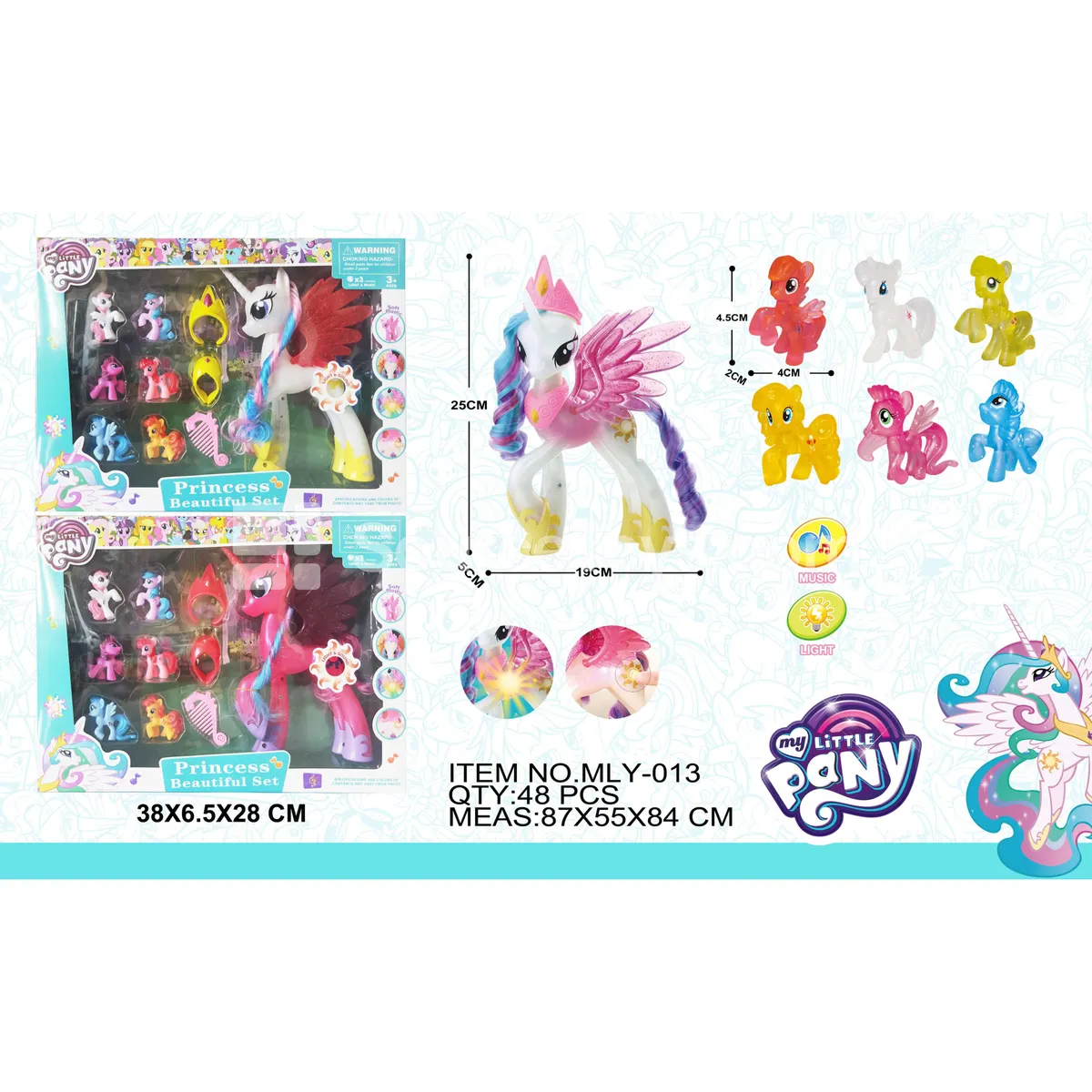 Fashion Pony Set with 6 Ponies (Light & Music)