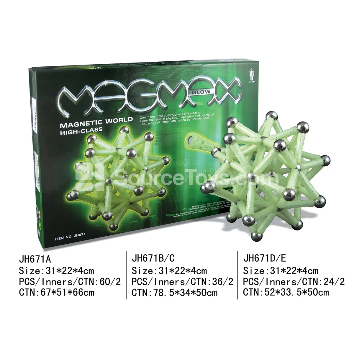 Glow-in-the-Dark Magnetic Building Blocks 42pcs Glow-in-the-Dark Magnetic Building Blocks 42pcs