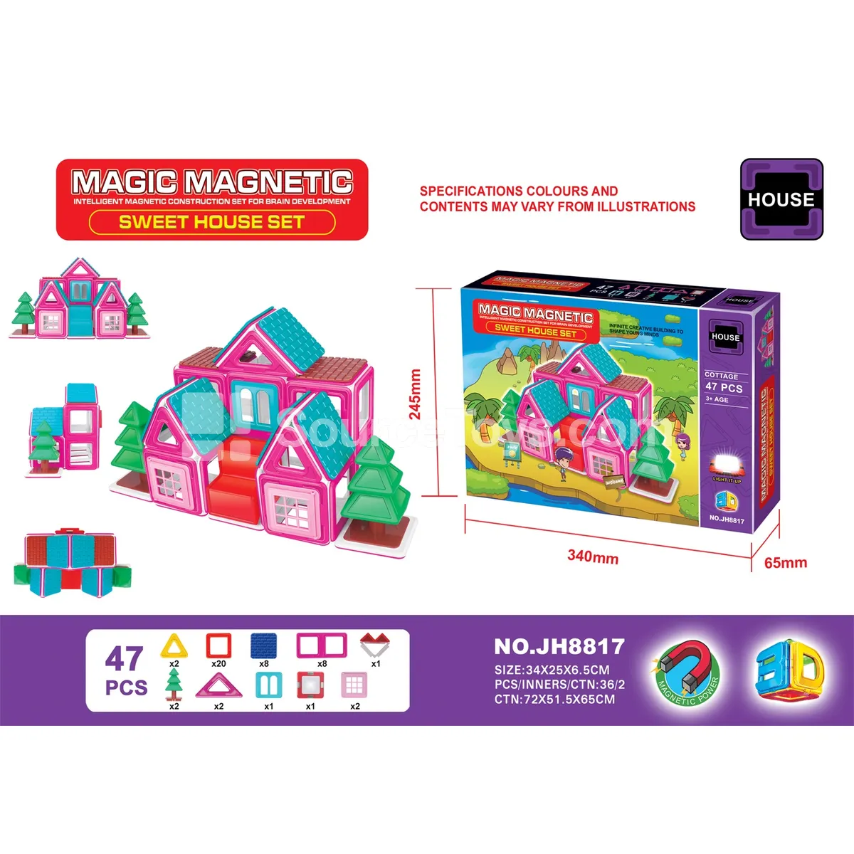 Magnetic Building Tiles 47pcs Magnetic Building Tiles 47pcs