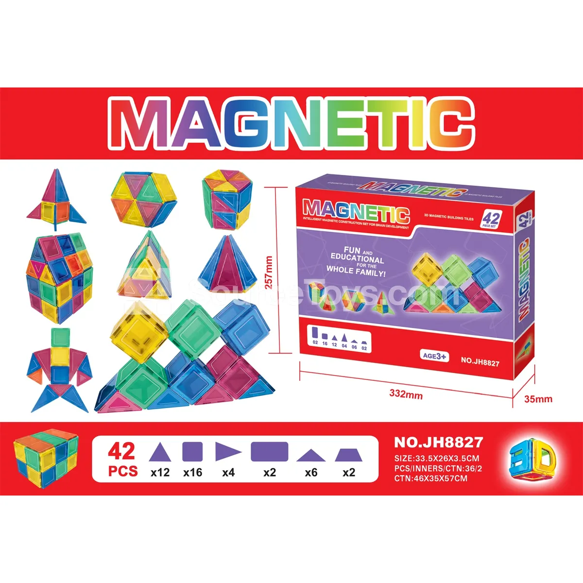 Magnetic Building Blocks Set (42pcs) Magnetic Building Blocks Set (42pcs)