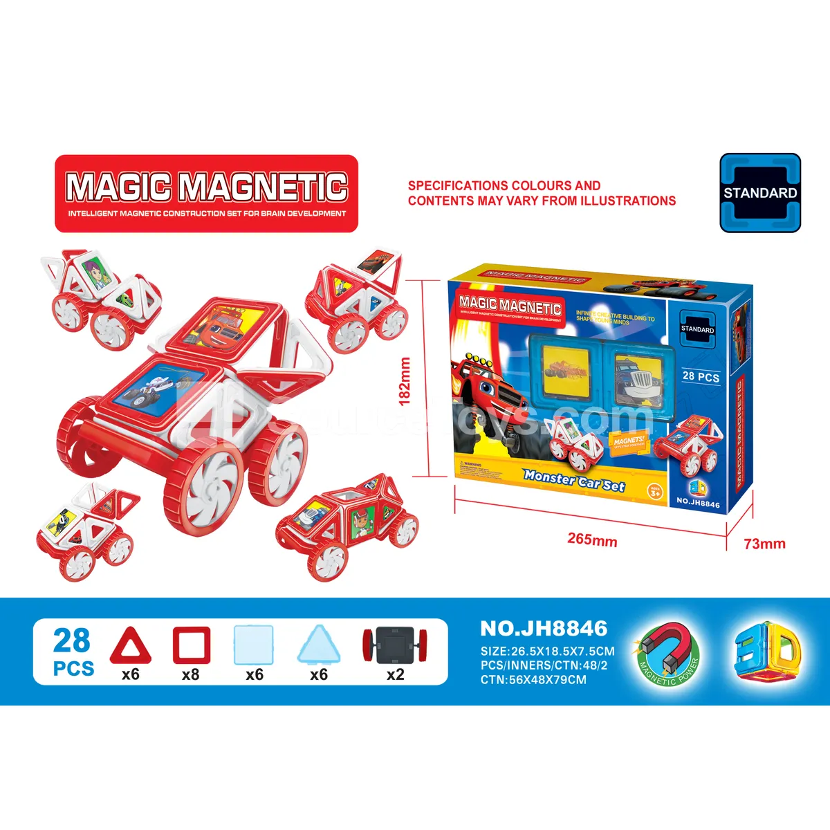 28-Piece Magnetic Tiles