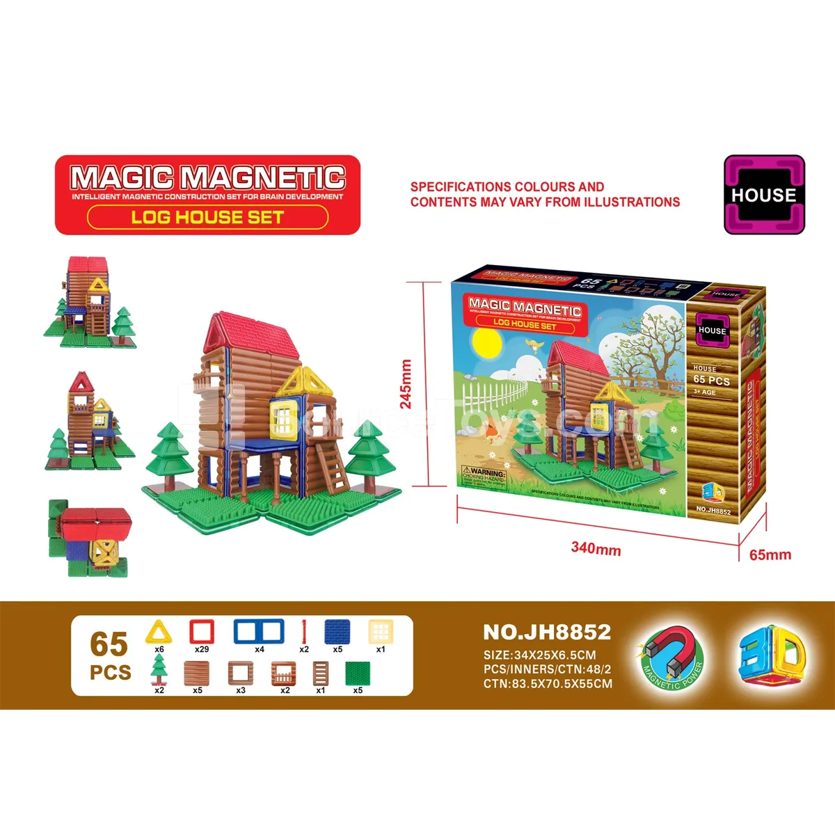 Magnetic Building Tiles 65PCS