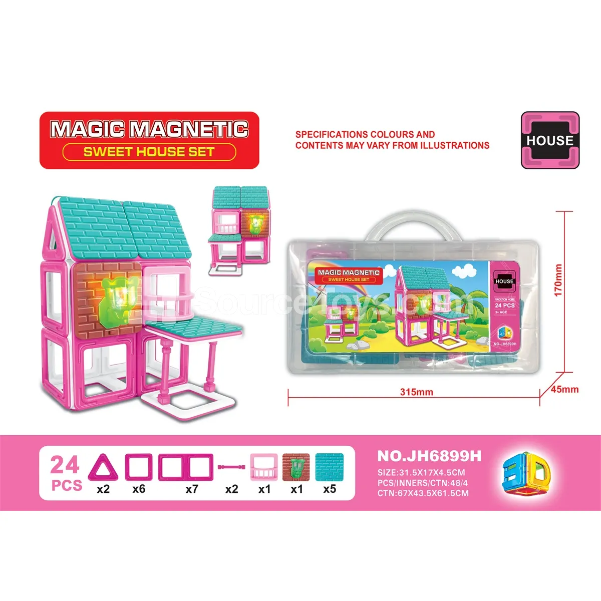 Magnetic Building Tiles 24pcs