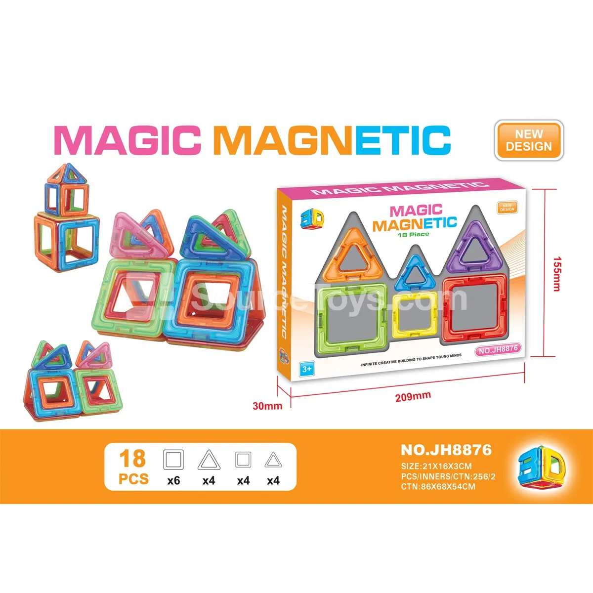 Magnetic Building Blocks 18pcs Magnetic Building Blocks 18pcs