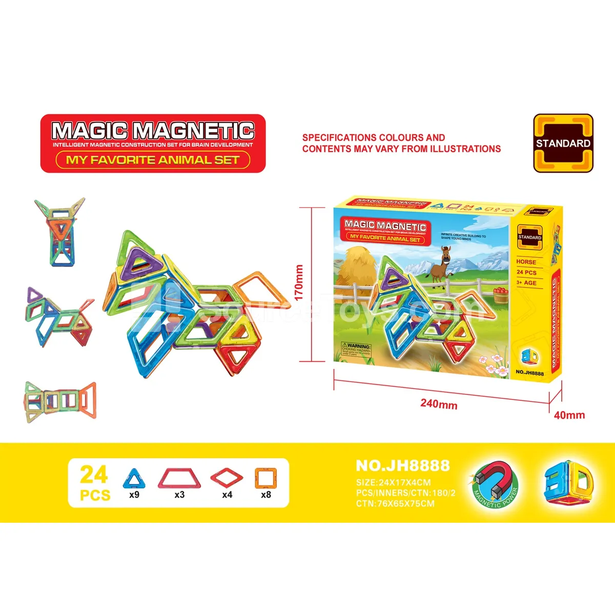 Magnetic Building Blocks Set (24 PCS)