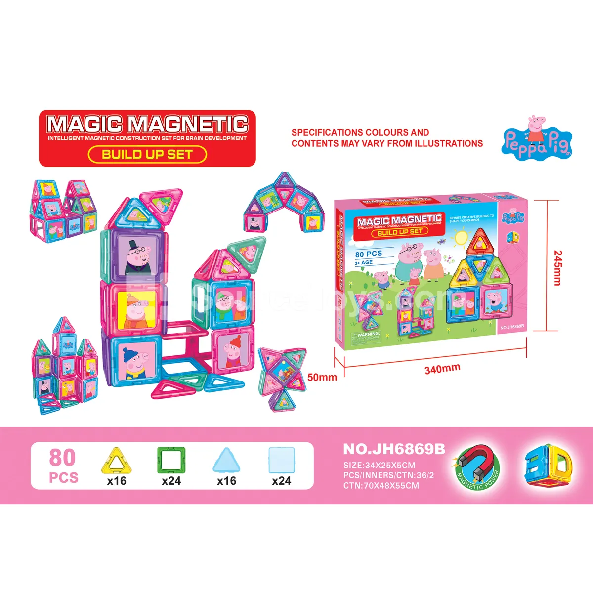 Magnetic Building Blocks Set (80 PCS)