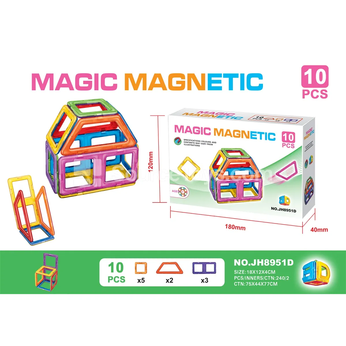 Magnetic Building Tiles Set (10pcs) Magnetic Building Tiles Set (10pcs)