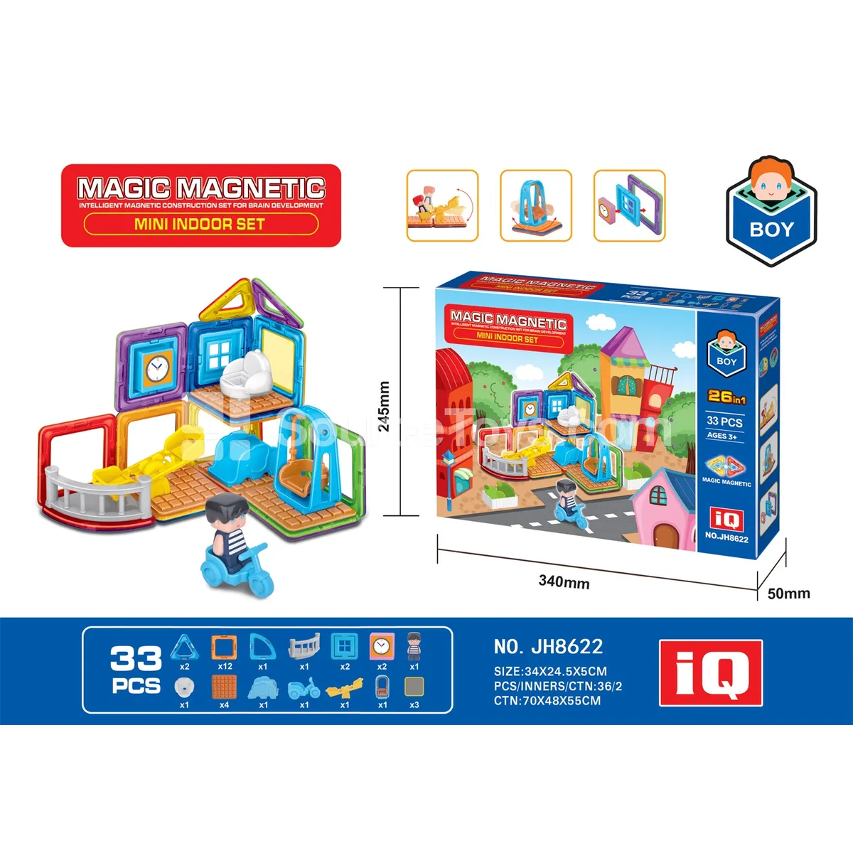 Magnetic Building Blocks Set (33pcs) Magnetic Building Blocks Set (33pcs)