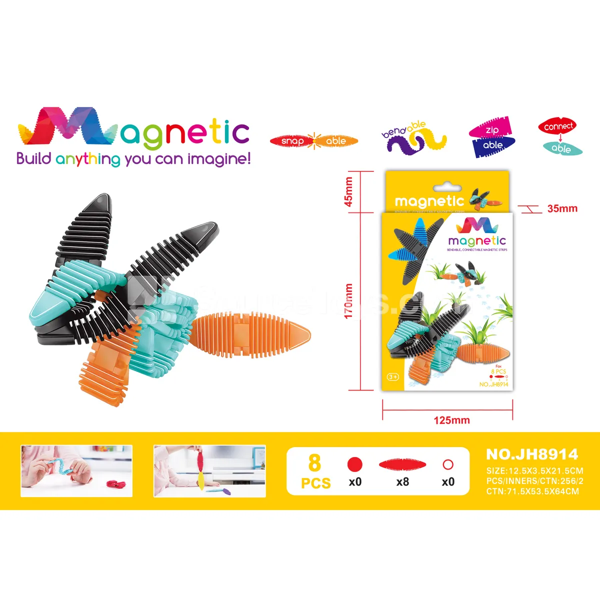 Soft Vinyl Magnetic Building Blocks 8pcs Soft Vinyl Magnetic Building Blocks 8pcs