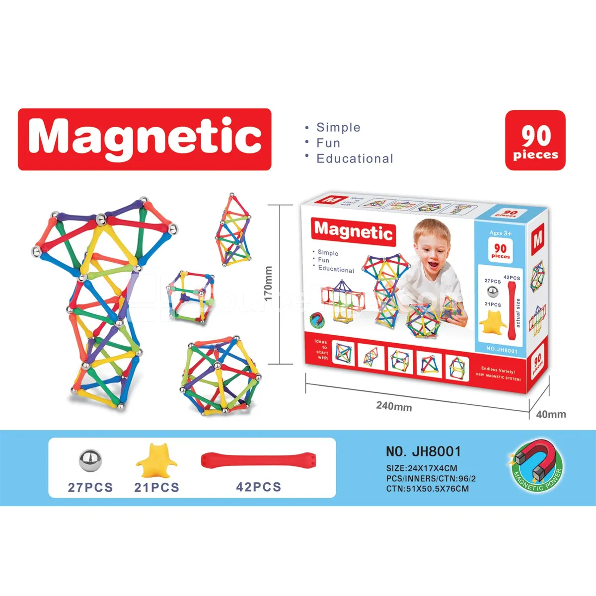 Magnetic Building Blocks 90pcs Magnetic Building Blocks 90pcs