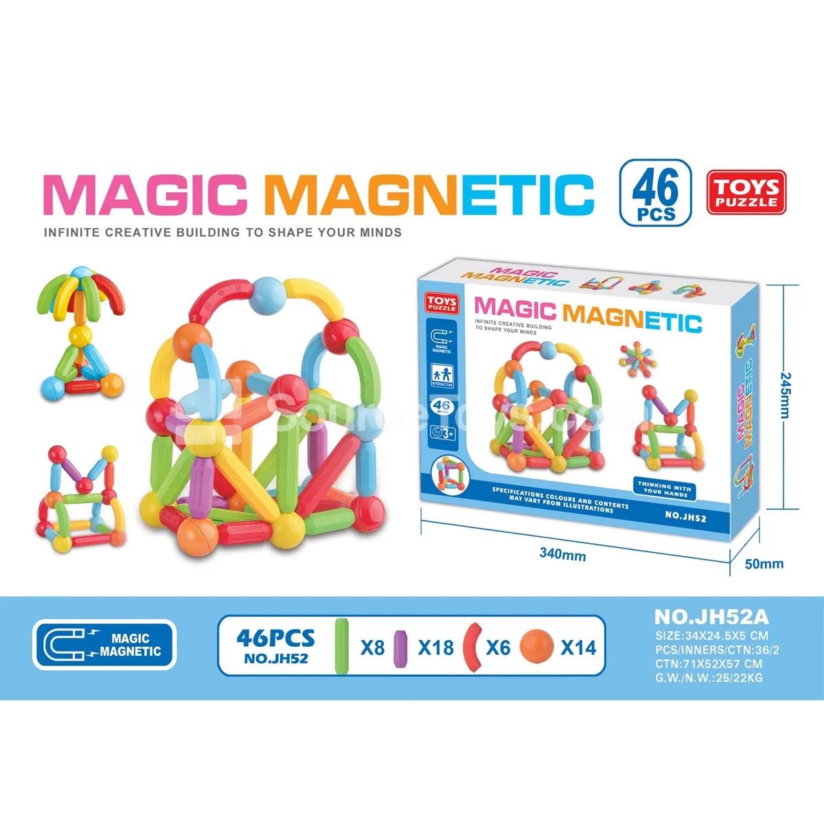 Magnetic Sticks 46pcs