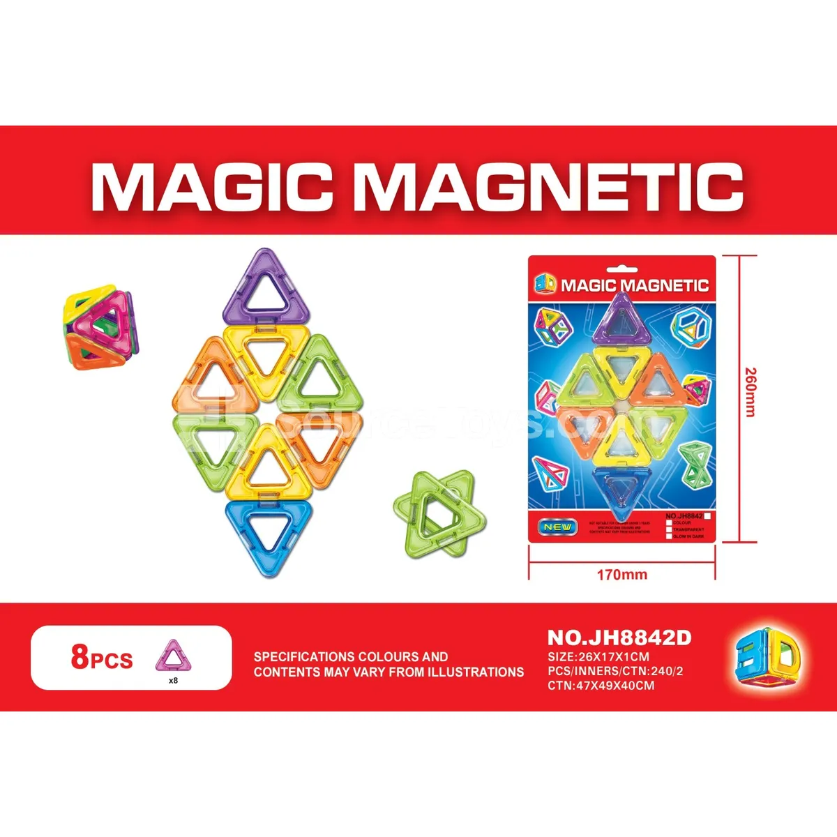 Magnetic Building Blocks Set (8pcs)