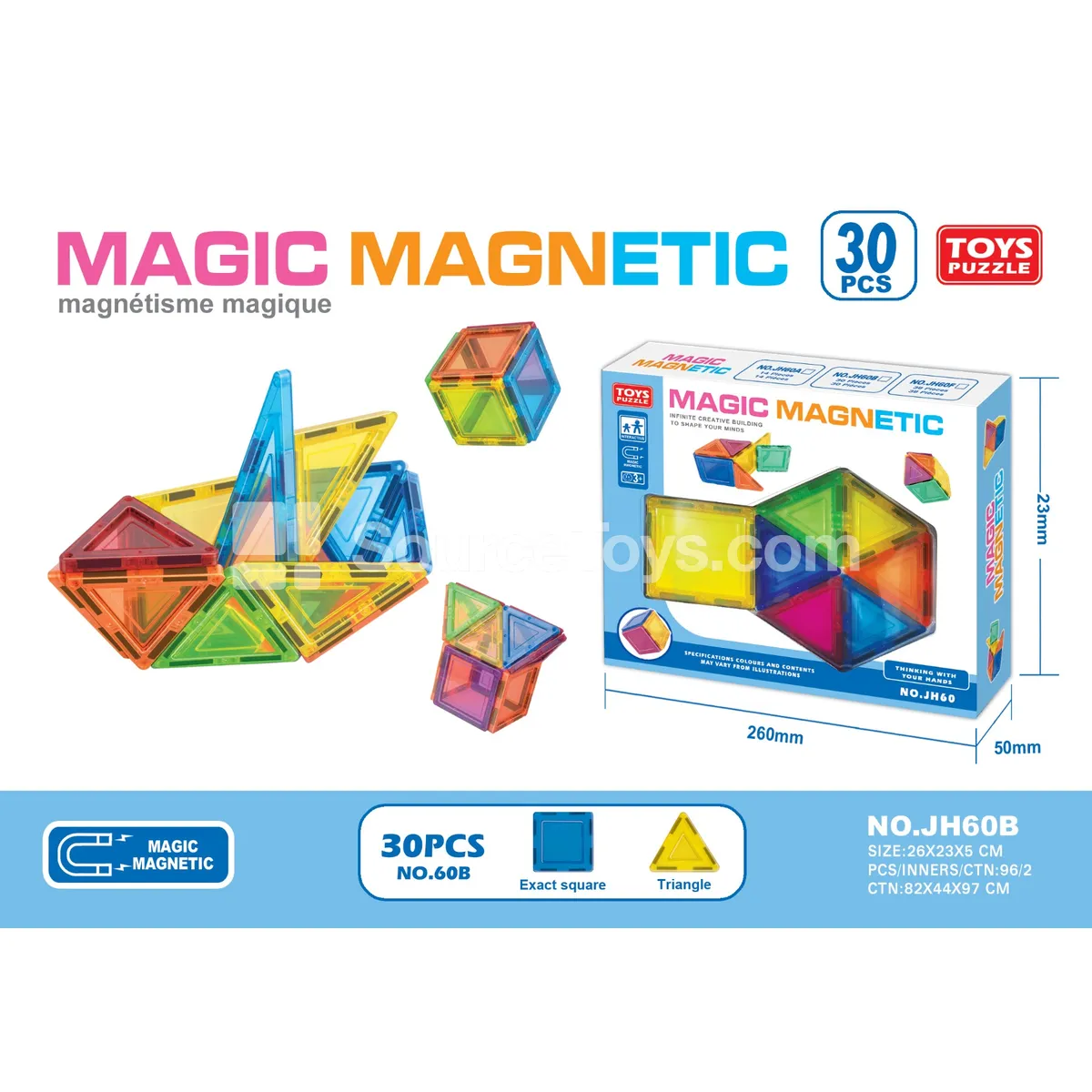 Magnetic Tiles Building Blocks Set 30pcs Magnetic Tiles Building Blocks Set 30pcs