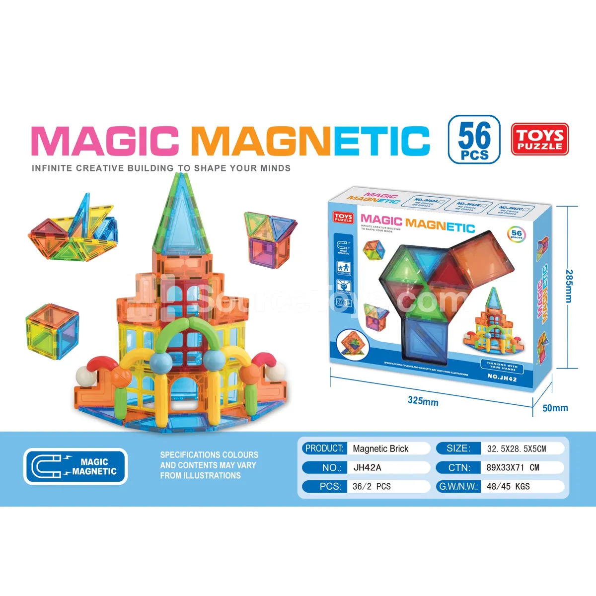 Magnetic Tiles 56pcs