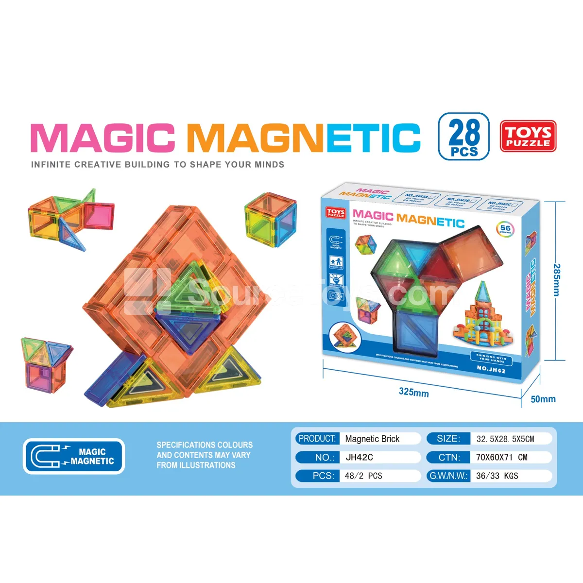 Magnetic Building Tiles 28pcs Magnetic Building Tiles 28pcs