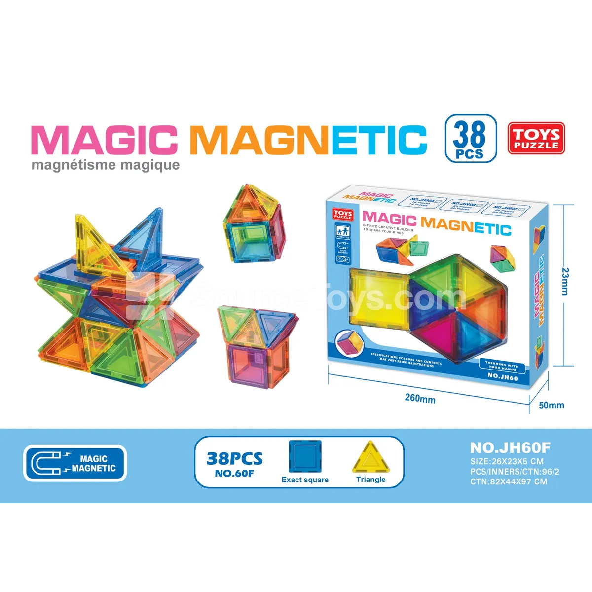 Magnetic Building Tiles 38pcs Magnetic Building Tiles 38pcs