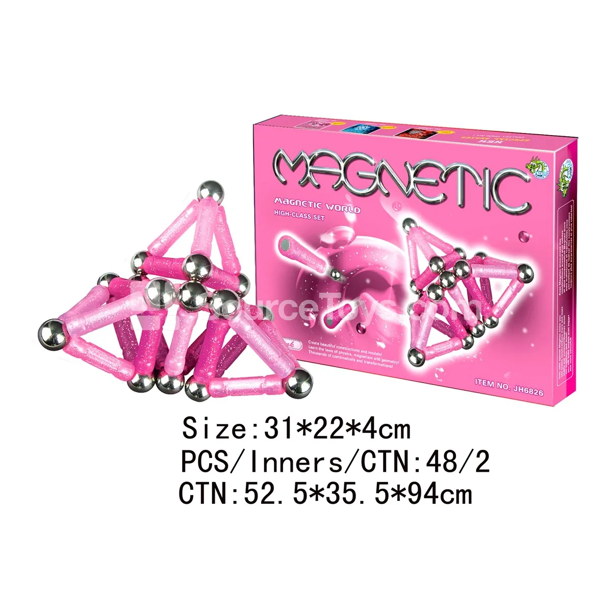 Crystal Pink Magnetic Building Blocks (84pcs) Crystal Pink Magnetic Building Blocks (84pcs)